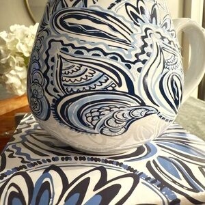Lilly Pulitzer Blue and White Ceramic Art Mug